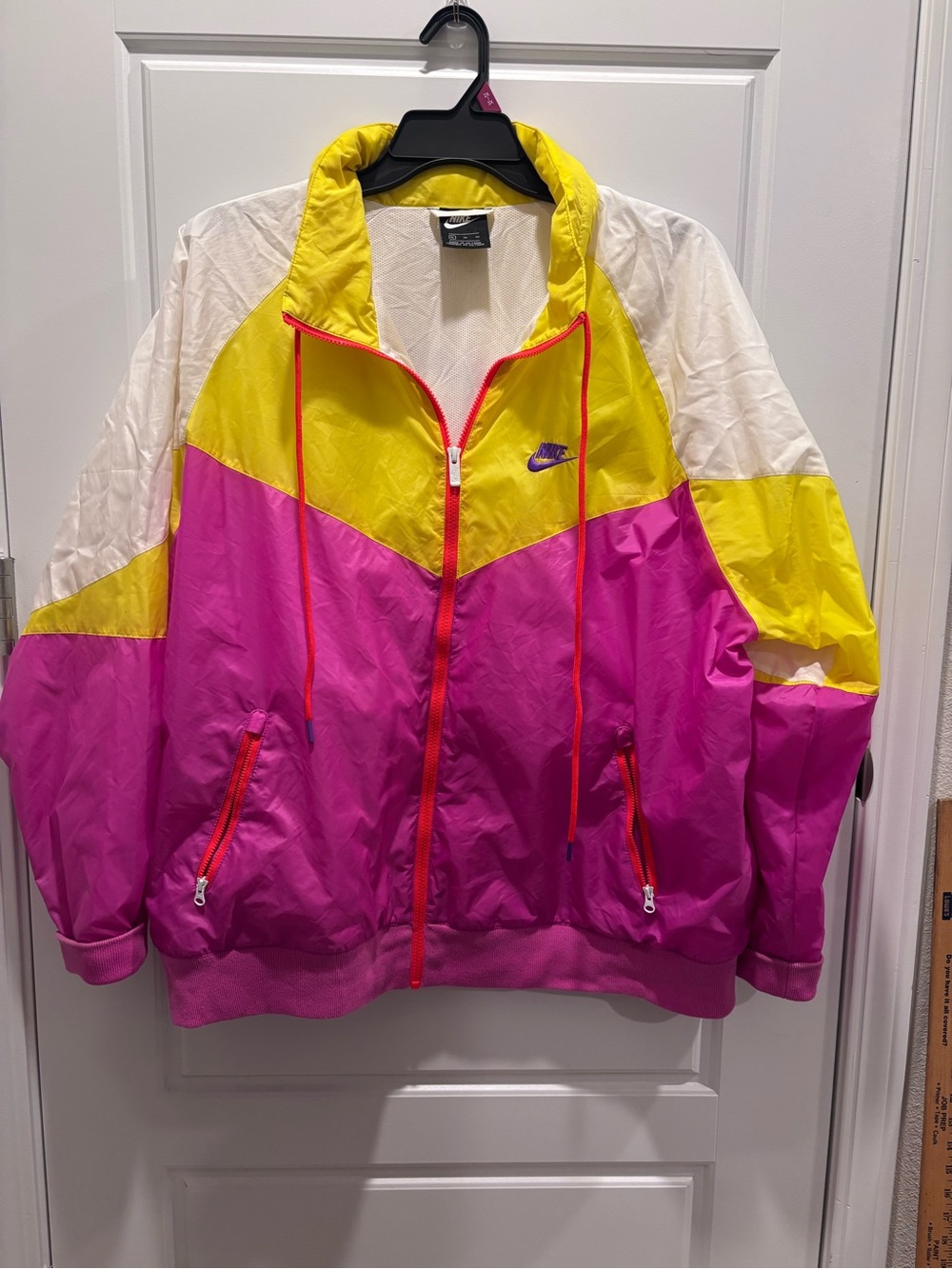 Nike Colorblock Bomber Jacket in Pink, Yellow & White
